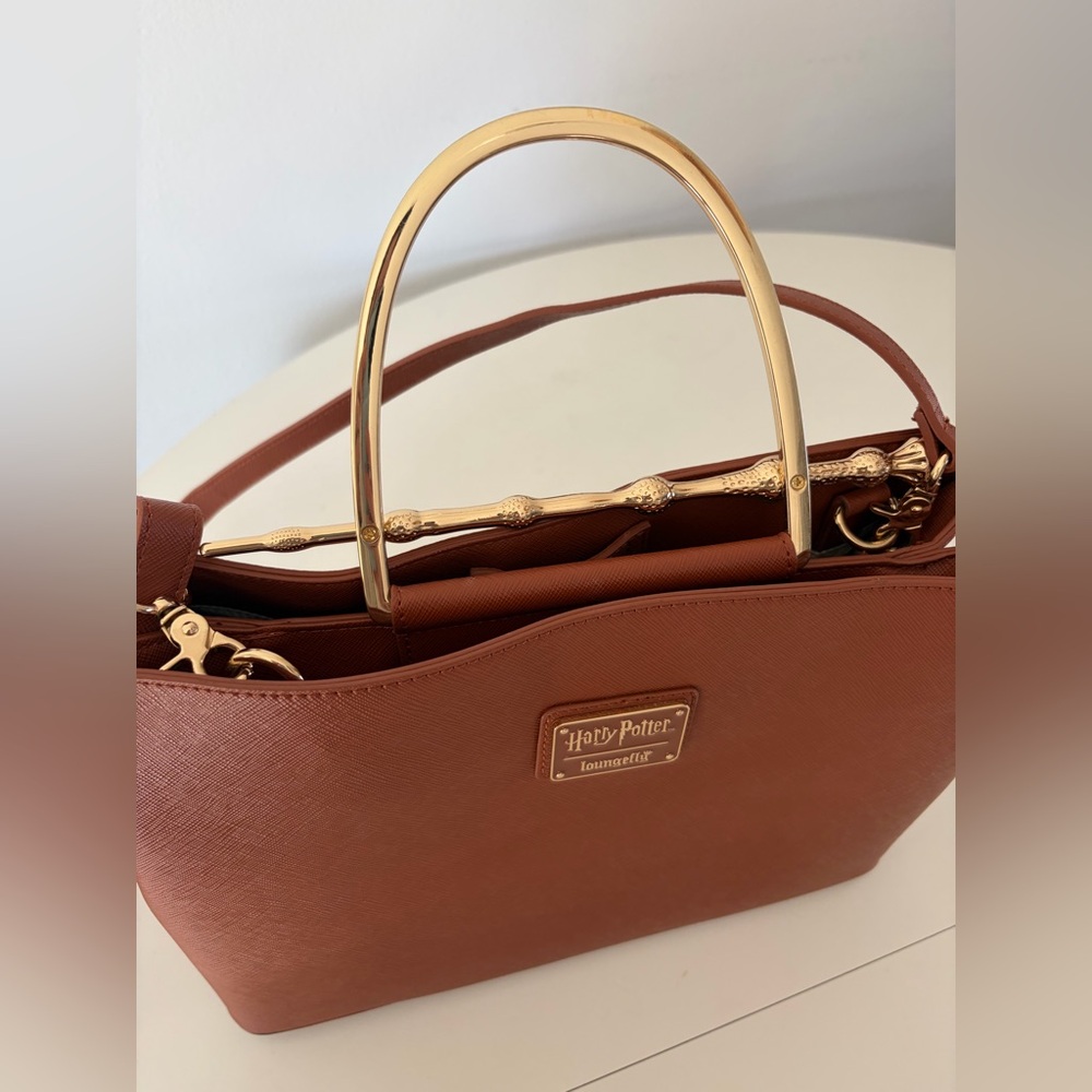 Loungefly Harry Potter Deathly Hallows Elder Wand Cognac Structured‎ Handbag - Picture 5 of 15
